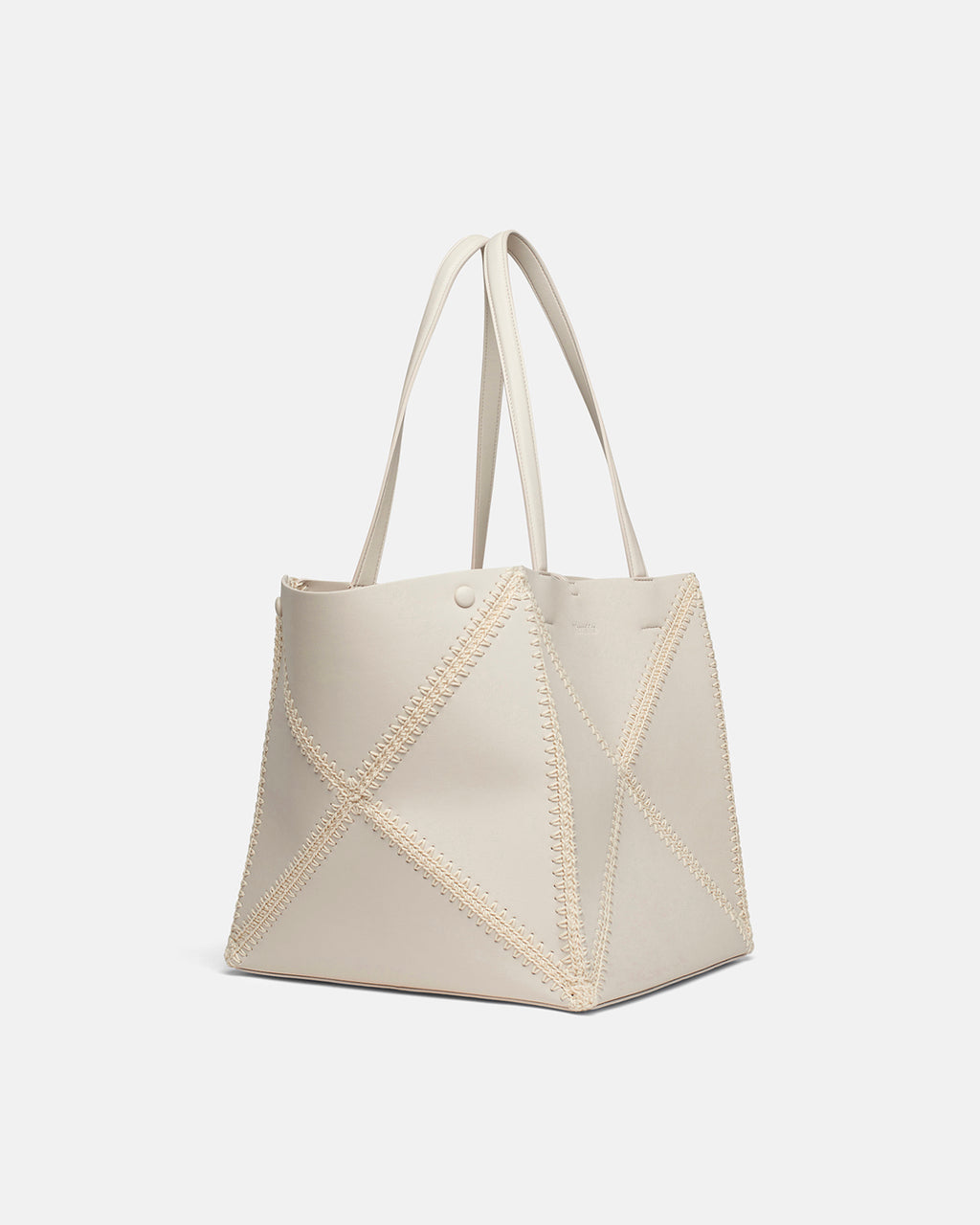 Origami Tote - Alt-Nappa crochet tote - Off White/Crème