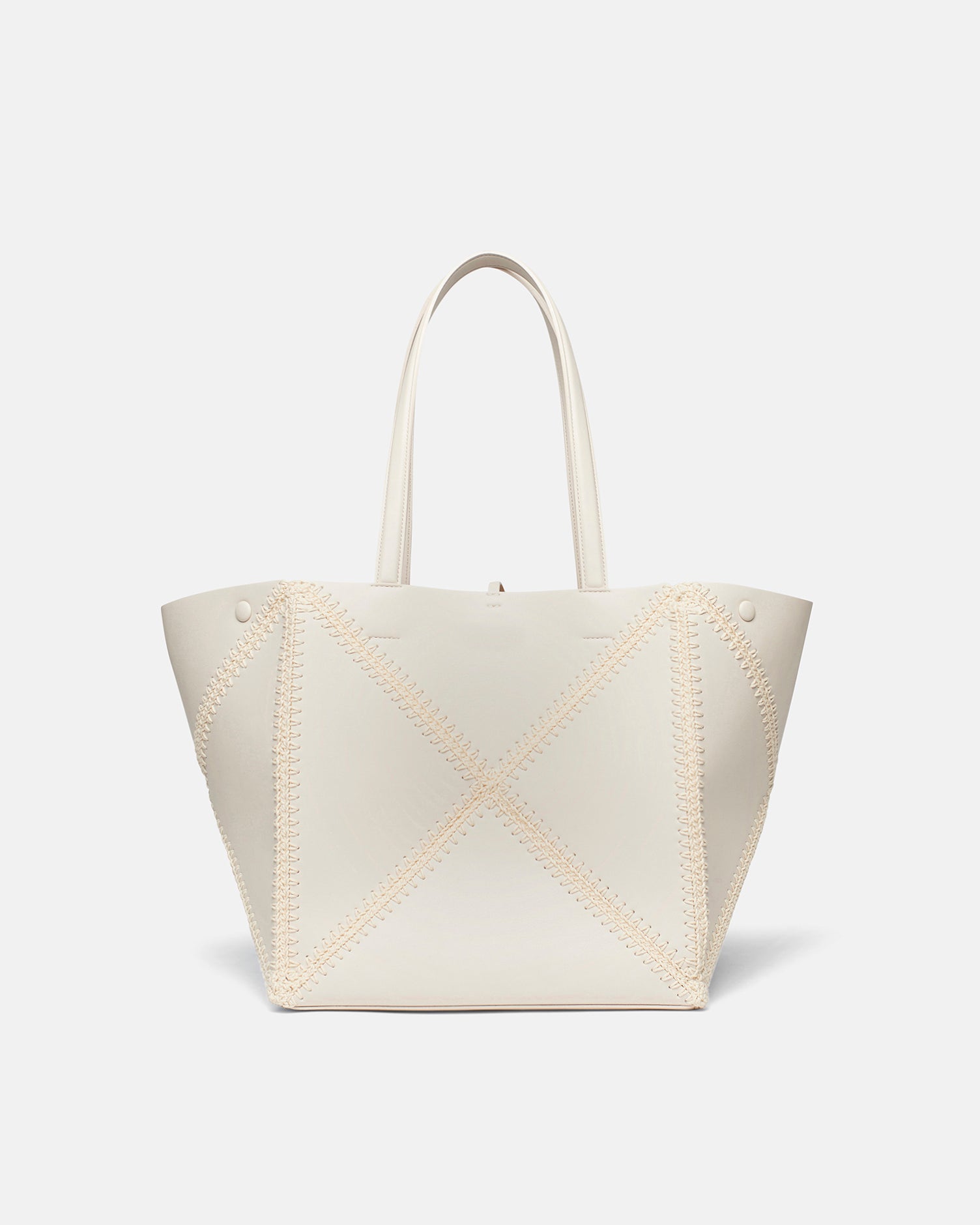 Origami Tote - Alt-Nappa Crochet Tote - Off White/Crème