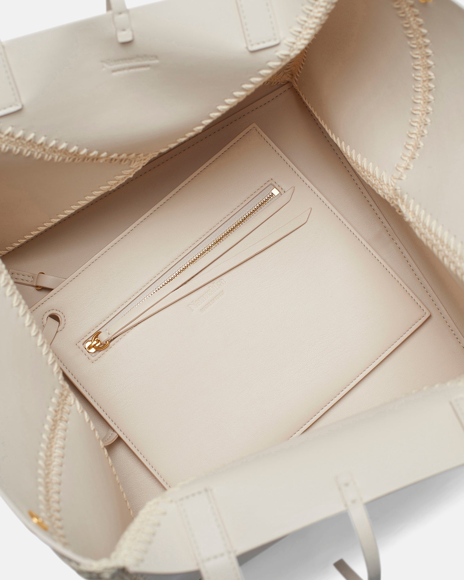 Origami Tote - Alt-Nappa Crochet Tote - Off White/Crème