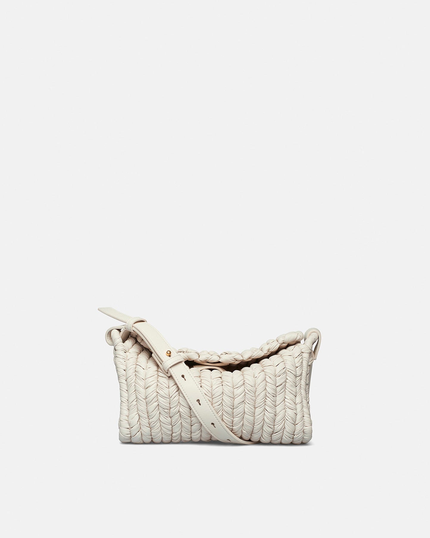The Busket Bag - Knit Shoulder Bag - White