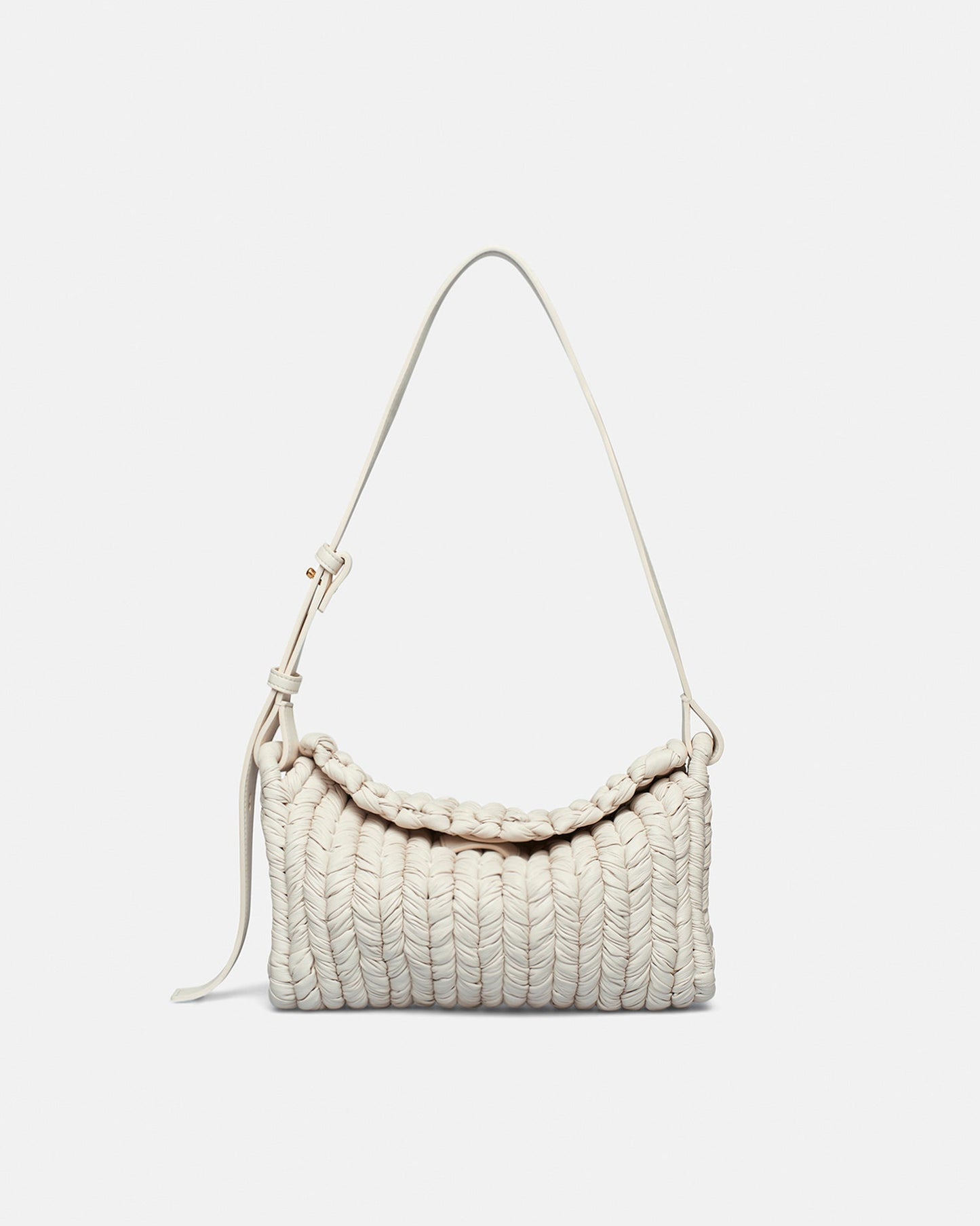 The Busket Bag - Knit Shoulder Bag - White