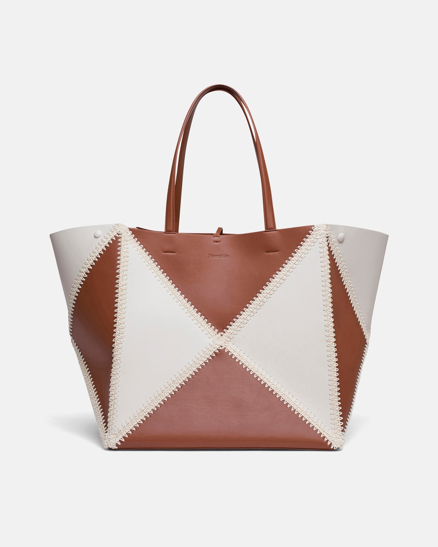 Origami Tote Large Alt Nappa crochet tote Off White Tan Crème