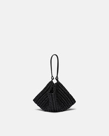 The Square Bag - Knitted Leather Tote Bag - Black