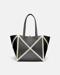 Origami Tote - Alt-Nappa crochet tote - Black/Crème