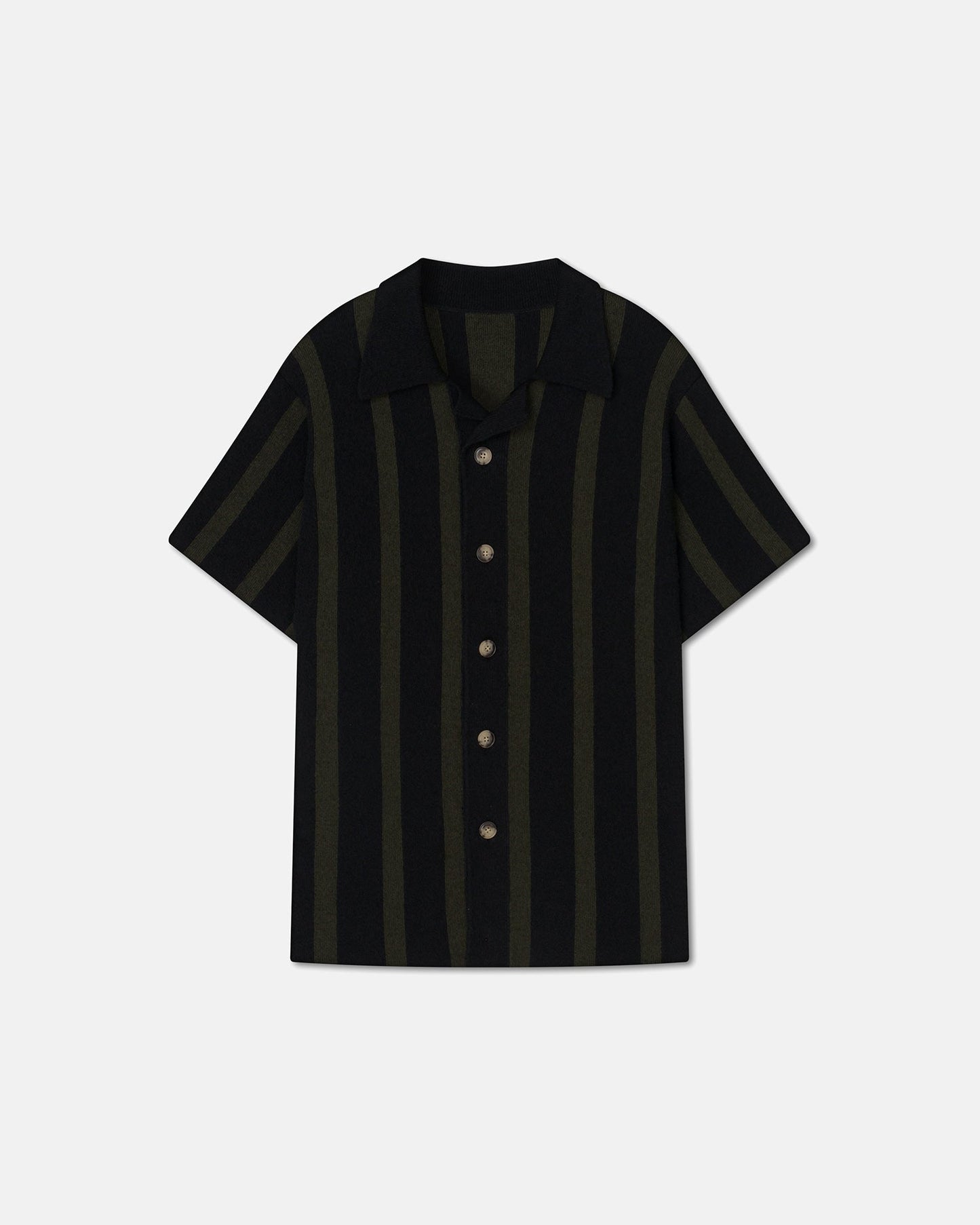Ziko - Striped Terry-Knit Shirt - Stripe Dark Khaki Black