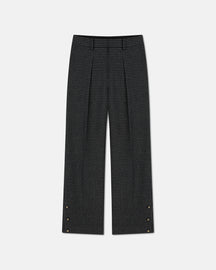 Wilco - Houndstooth Wool Pants - Grey Black Houndstooth