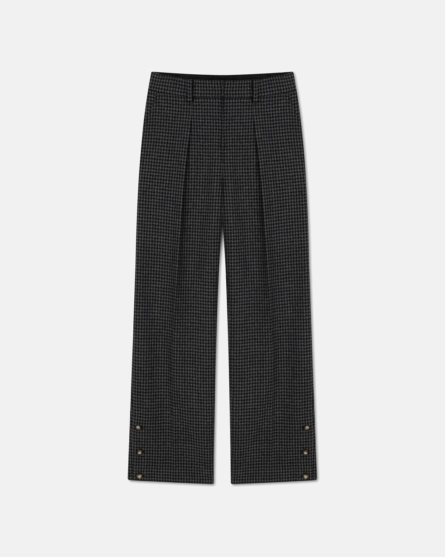 Wilco Cropped - Houndstooth Wool Cropped Pants - Grey Black Houndstooth