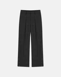 Wilco Cropped - Houndstooth Wool Cropped Pants - Grey Black Houndstooth