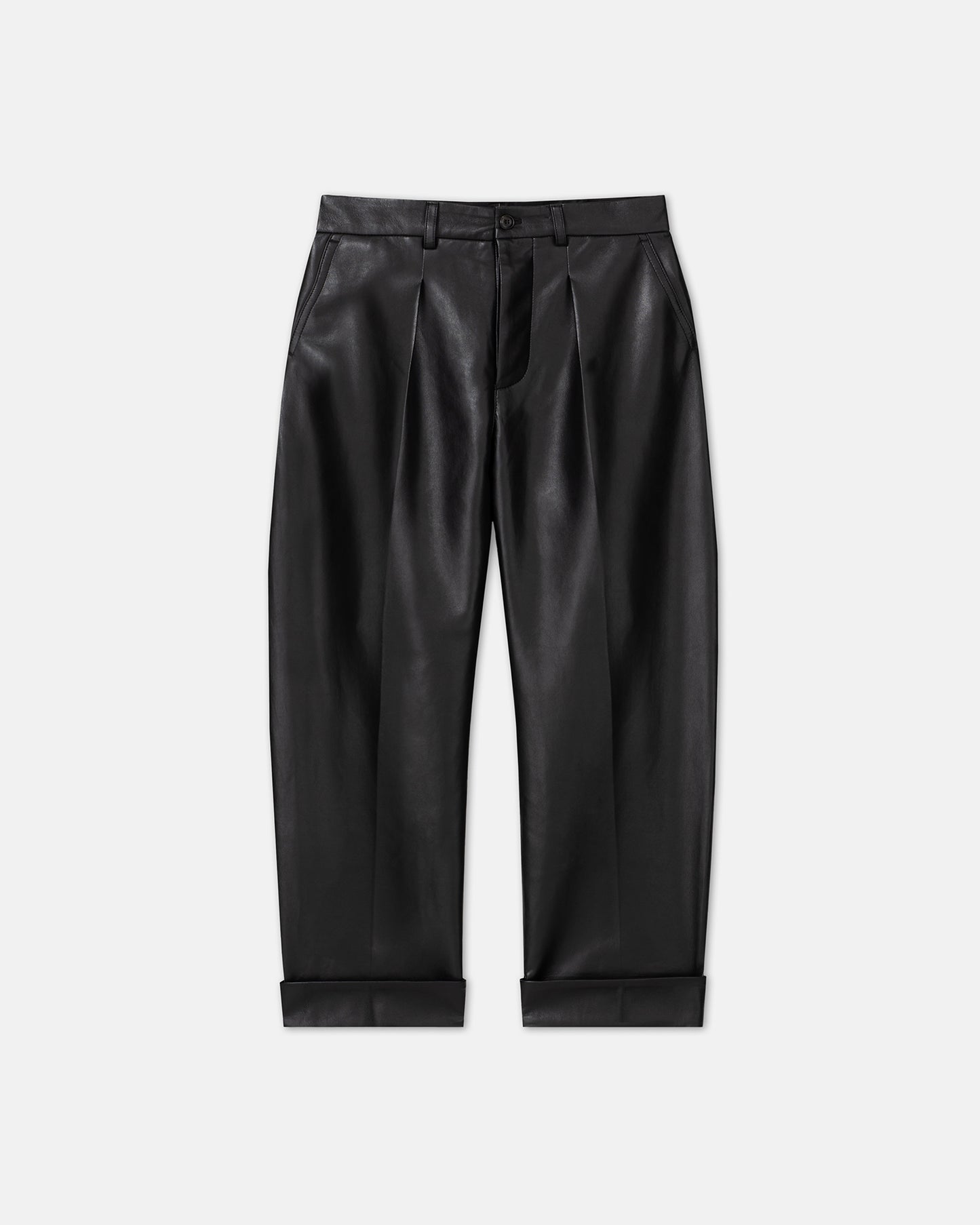 Zayden - Regenerated Leather Tapered Pants - Black
