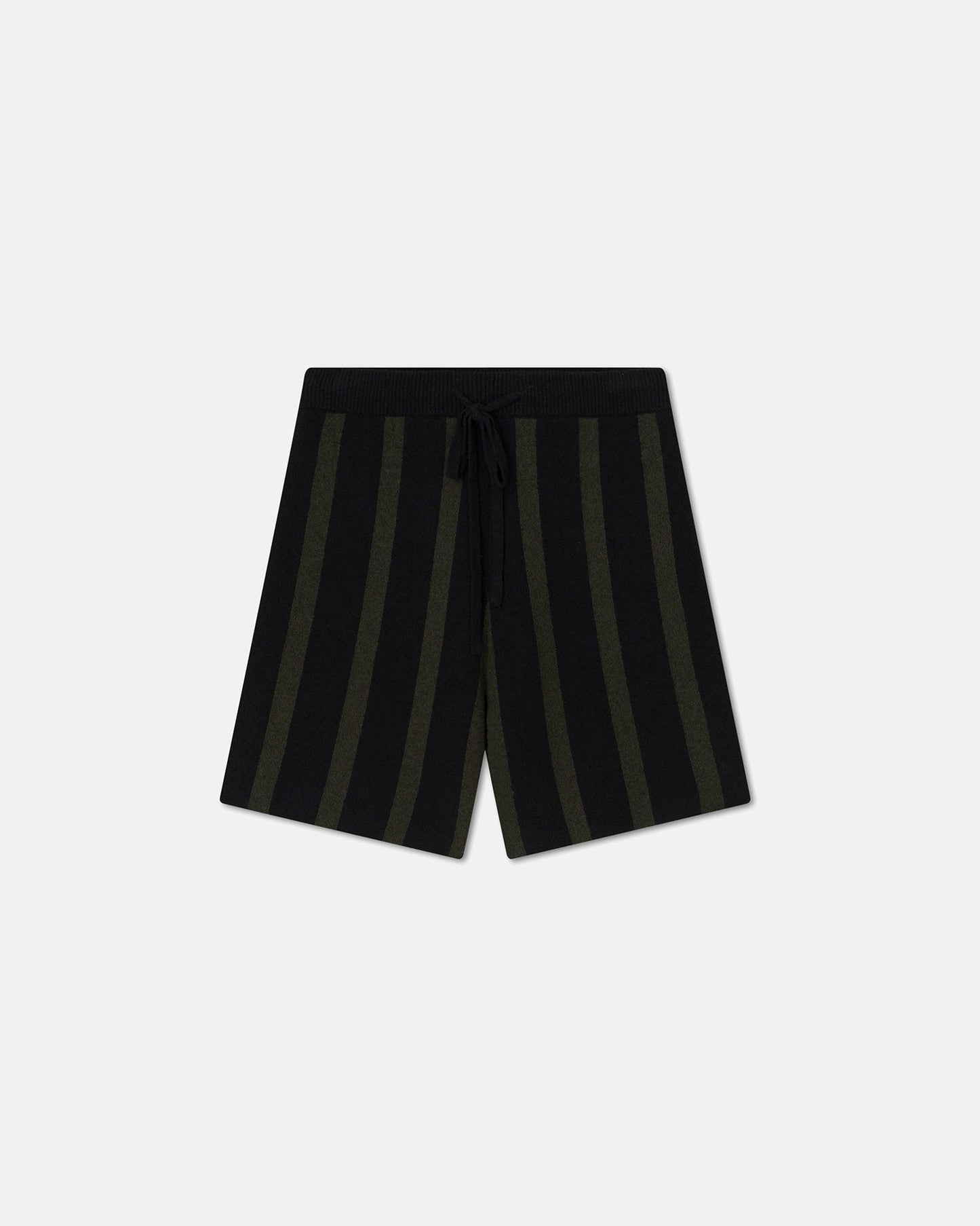 Walter - Striped Terry-Knit Shorts - Stripe Dark Khaki Black