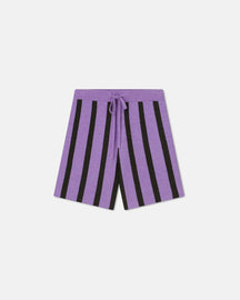 Walter - Striped Terry-Knit Shorts - Stripe Dark Khaki Lilac