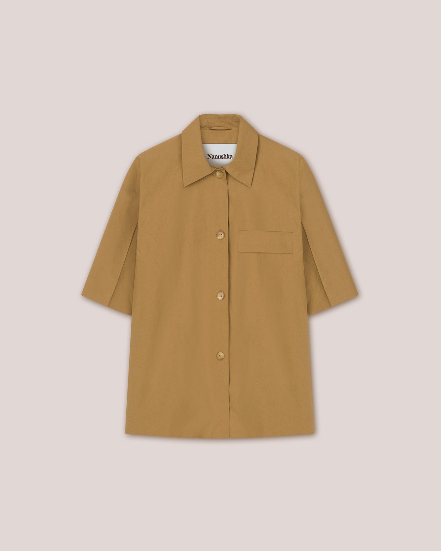 Maissa - Heavy Poplin Shirt Blazer - Sand