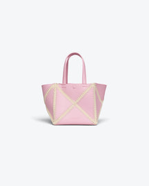 The Origami Mini - Alt-Nappa Patchwork Tote - Pink