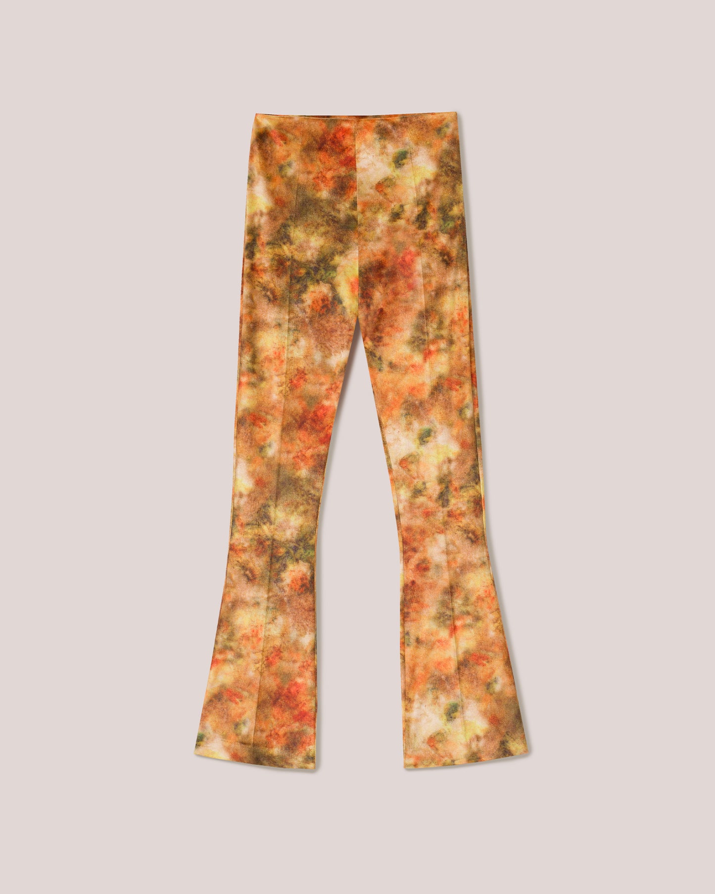 Milena - Printed Stretch-Velvet Pants - Hazy Floral Orange