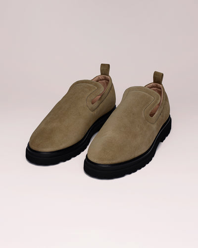 Sean - Padded Suede Loafers - Sand Suede
