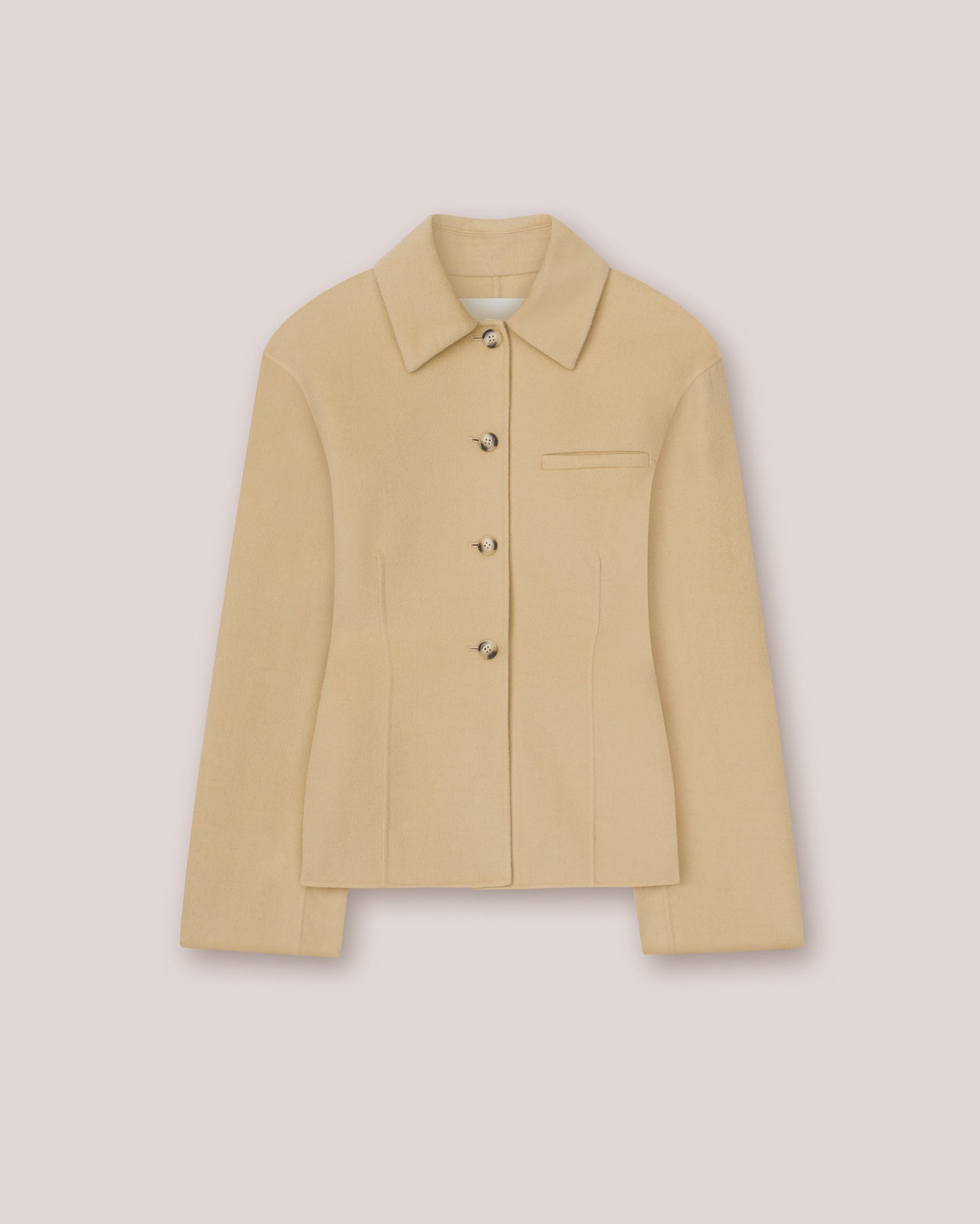 Magda - Fitted Tailored Blazer With Side Split - Creme