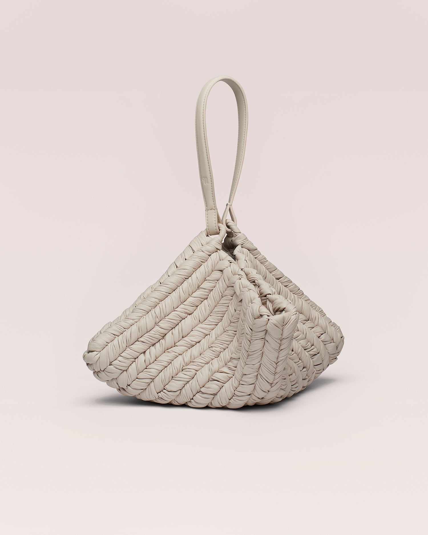 The Square Bag - Knitted Leather Tote Bag - White