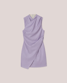 Melba - Okobor™ Alt-Leather Sleeveless Wrap Dress - Lilac