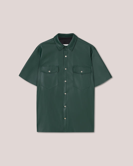 Adam - Archive Okobor™ Alt-Leather Shirt - Pine Green