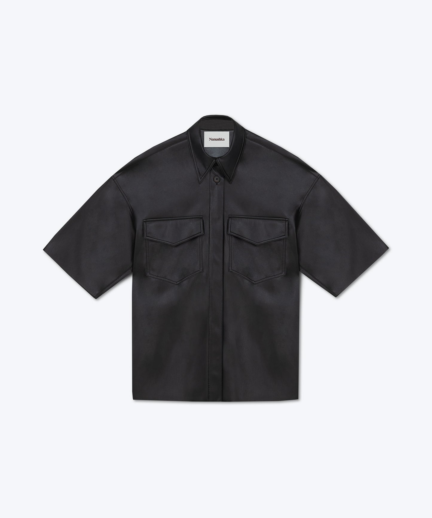 Roque - Vegan Leather Shirt - Black