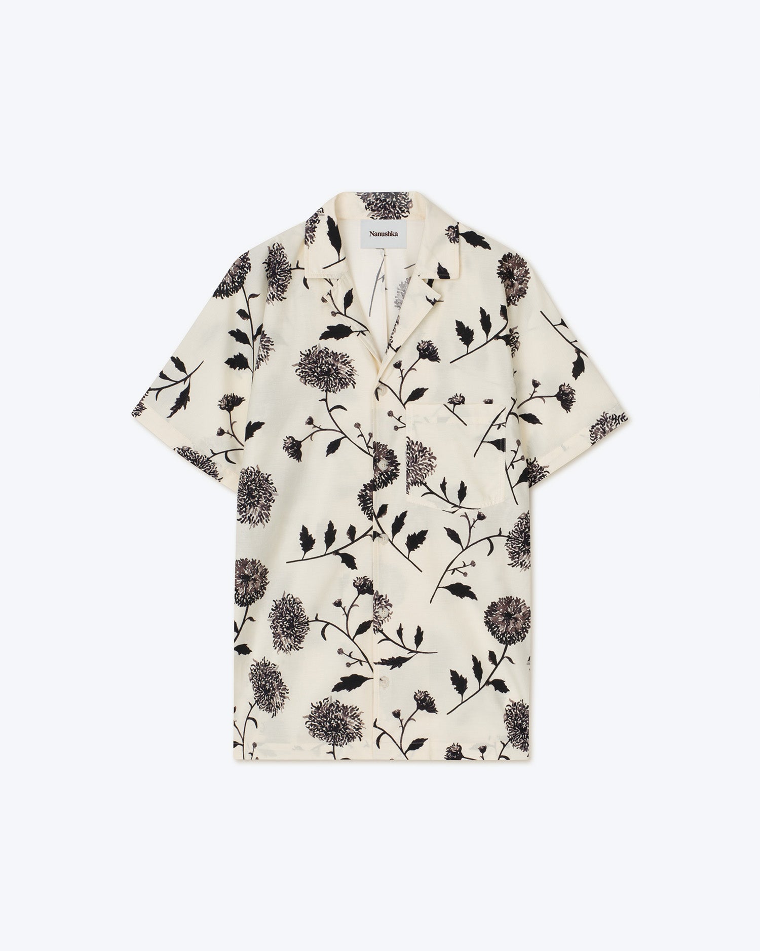Yuki - Sale Cotton And Silk Blend Shirt - Botanical – Nanushka