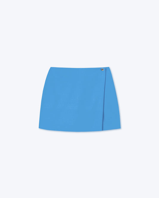 Svana - Ecovero™ Wrap Mini Skort - Blue