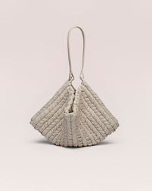 The Square Bag - Knitted Leather Tote Bag - White