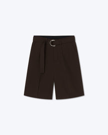 Sadi - Sale Cotton-Crepe Shorts - Dark Brown