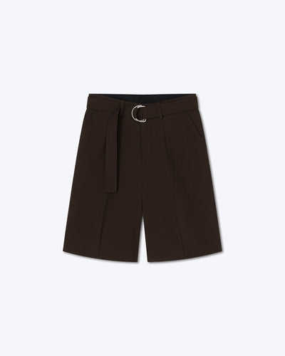 Sadi - Cotton-Crepe Shorts - Dark Brown