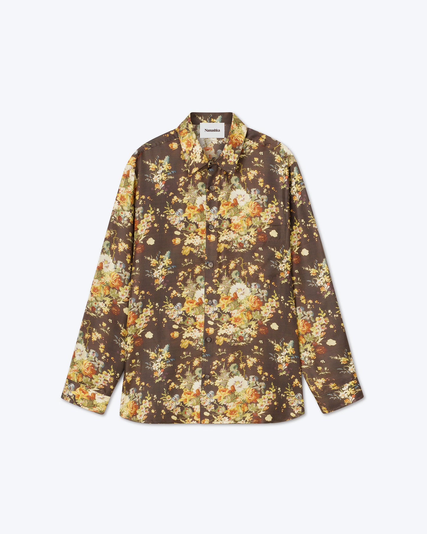 Jari - Printed Twill Silk Shirt - 20 S Floral