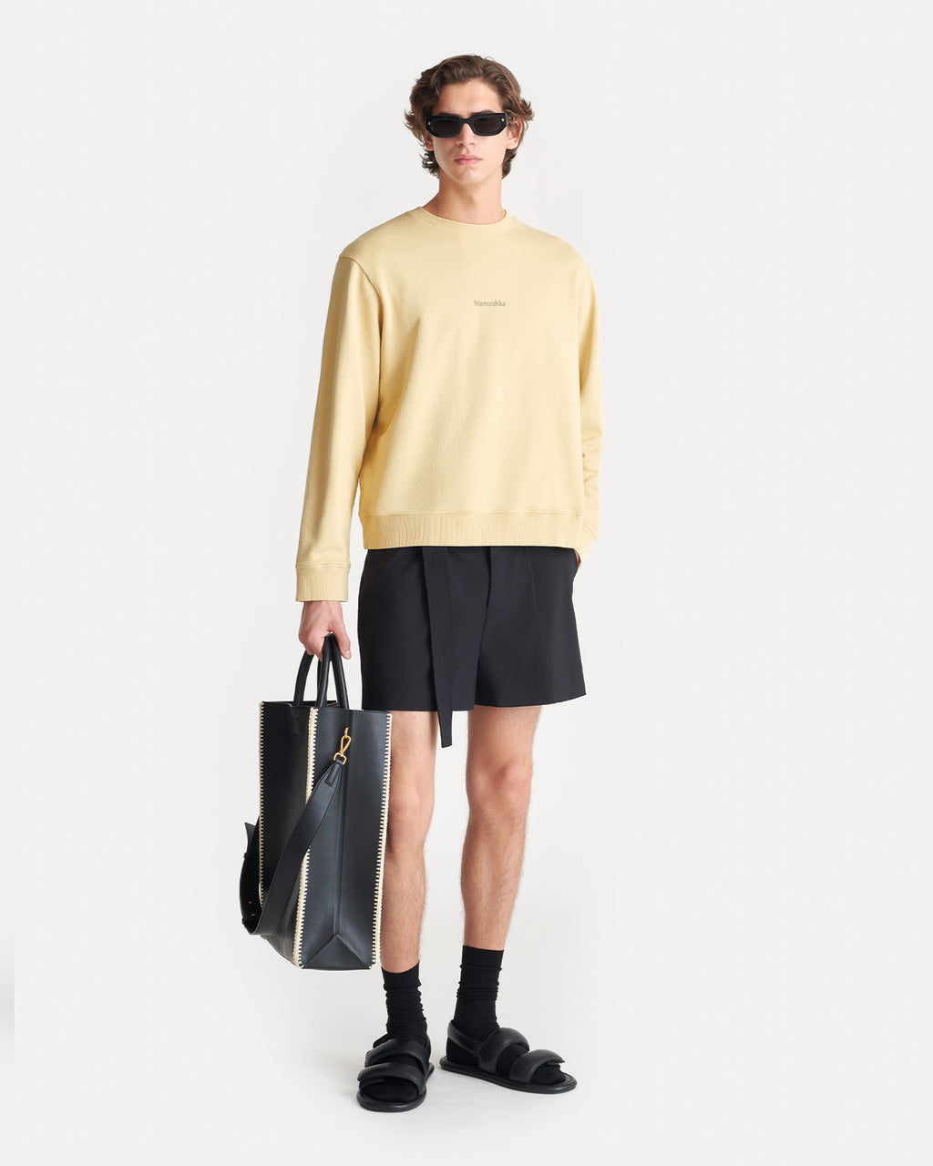 Remy - Printed Cotton-Fleece Sweatshirt - Creme/Black/Gingerbread Heart