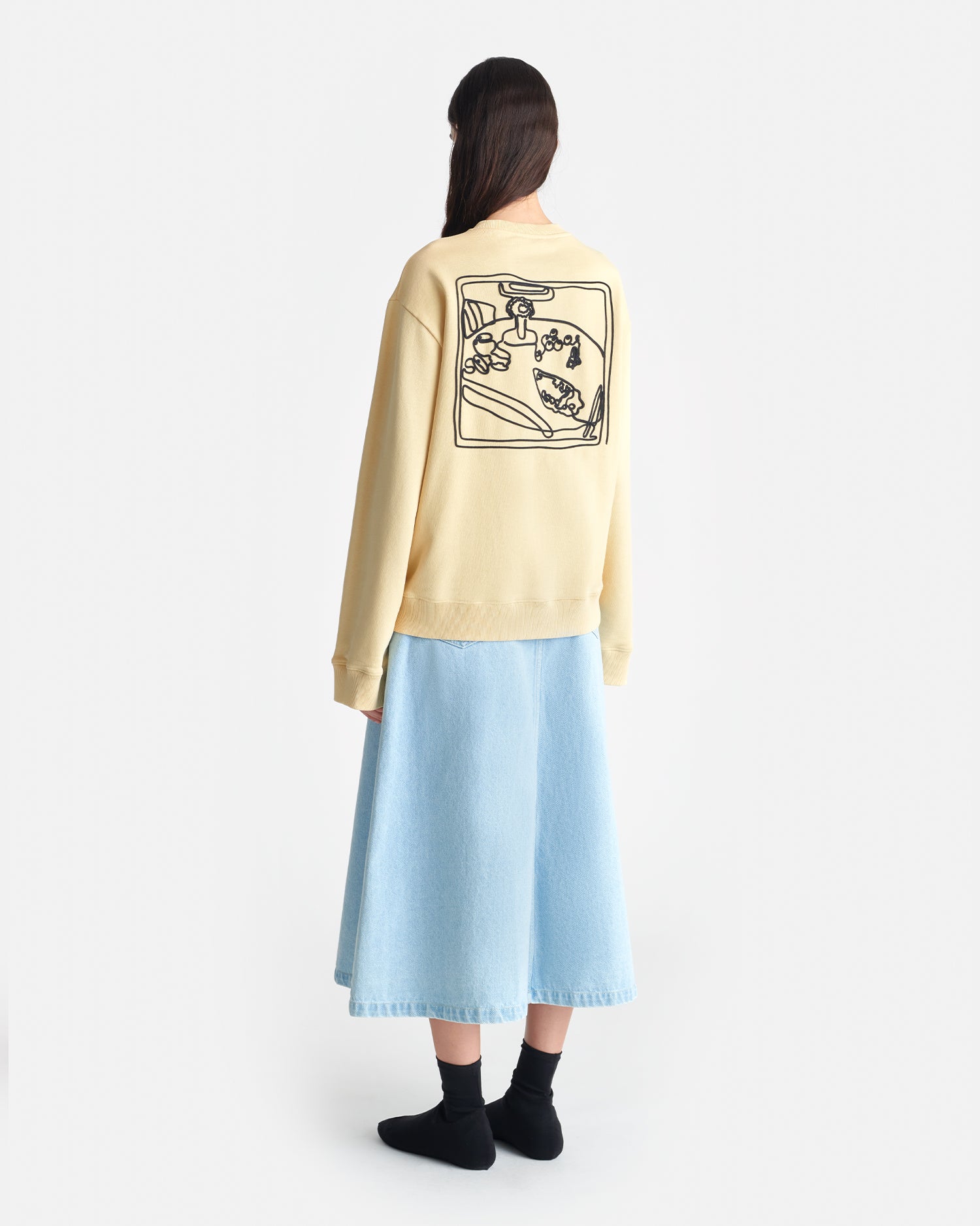 Remy - Printed Cotton-Fleece Sweatshirt - Creme/Black/Gingerbread Heart