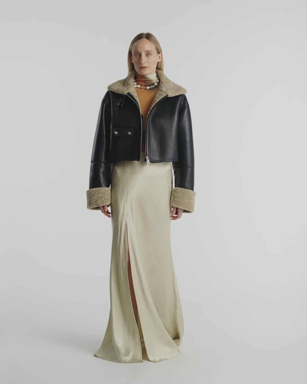Jemma - Shearling jacket - Cornstalk/Black