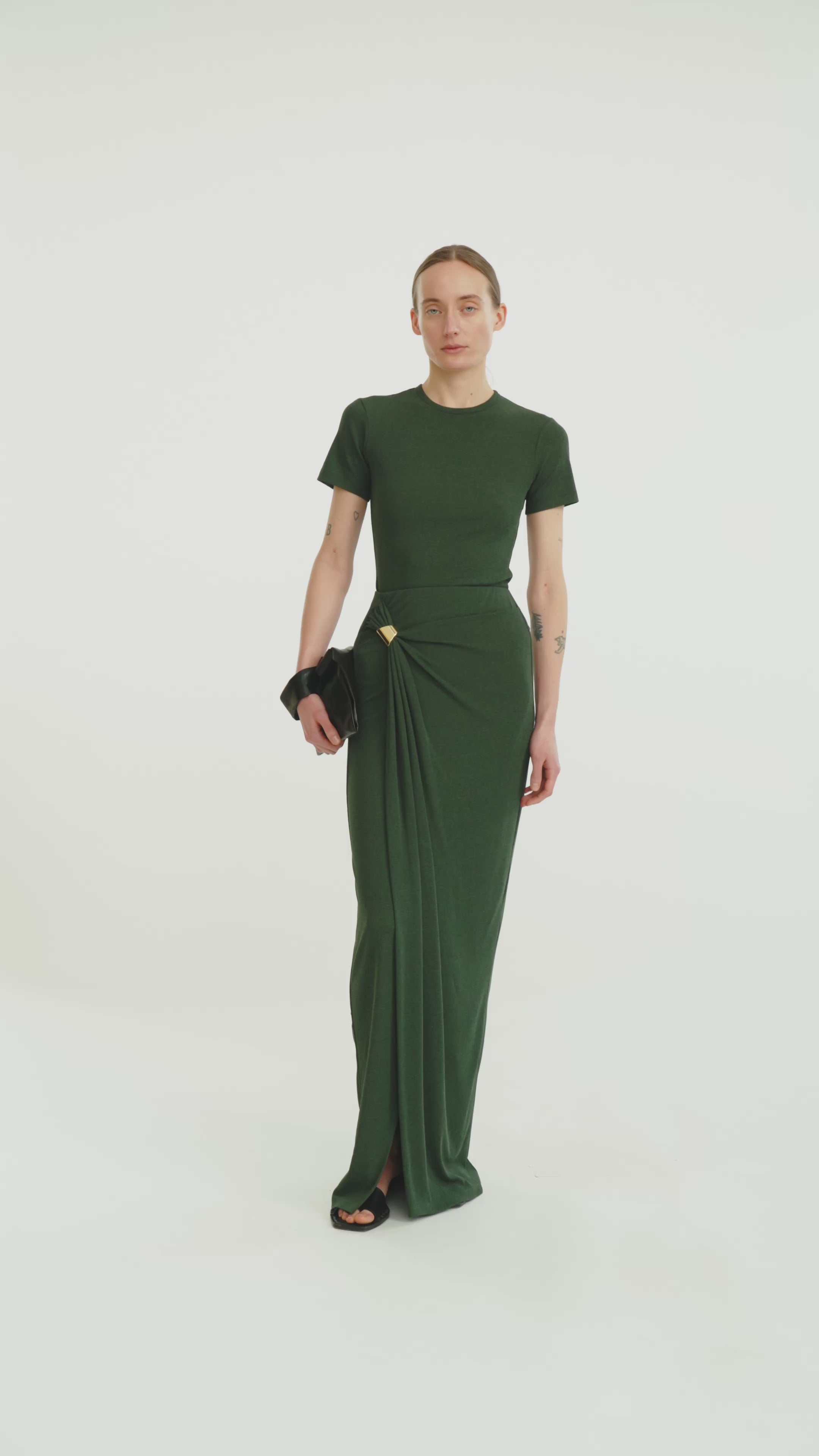 Tozi - Long skirt - Midnight Green – Nanushka