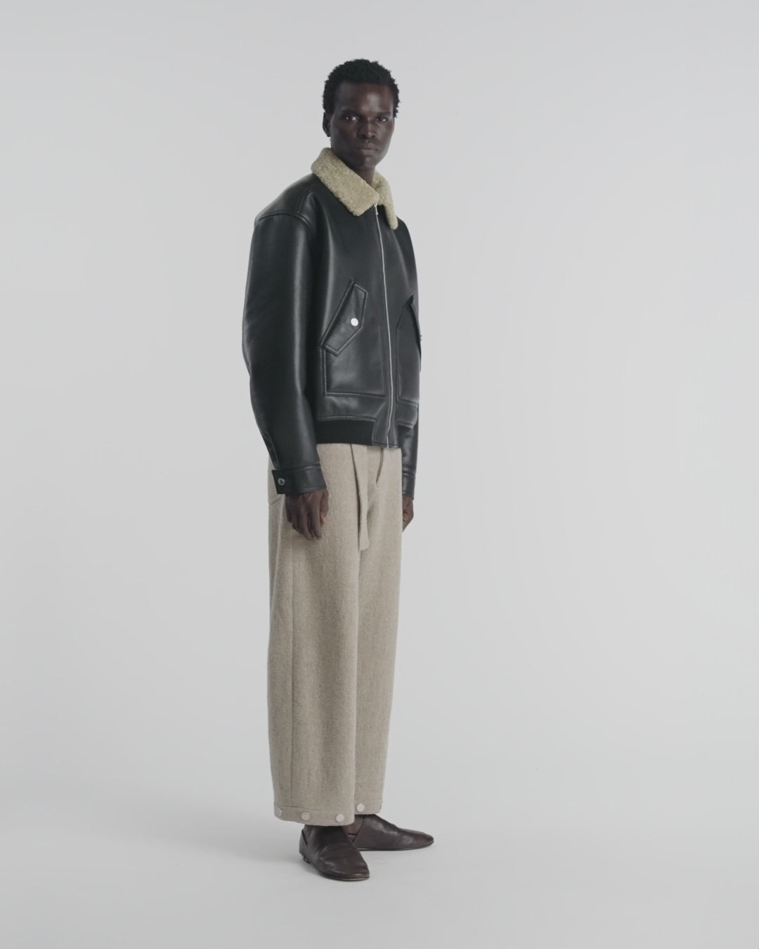 Lude - Flight jacket - Cornstalk/Black – Nanushka