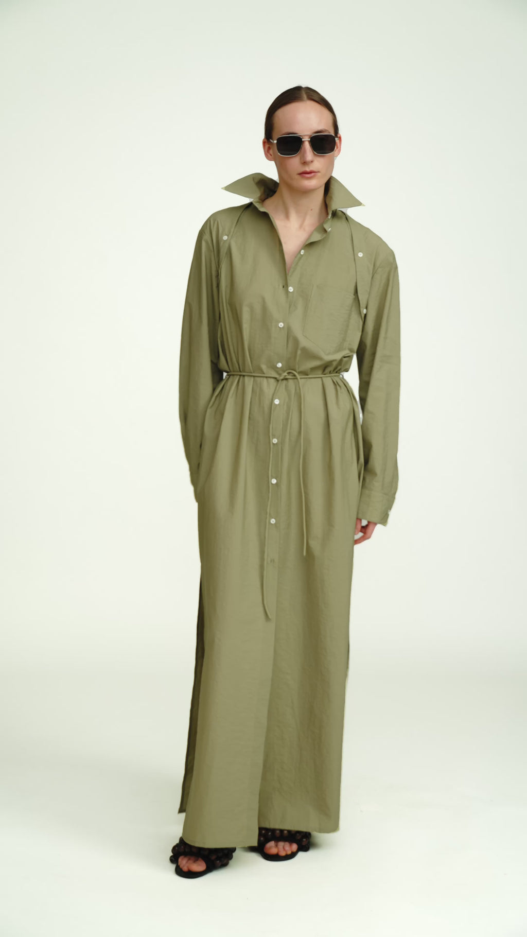 Erisha - Maxi shirt dress - Moss