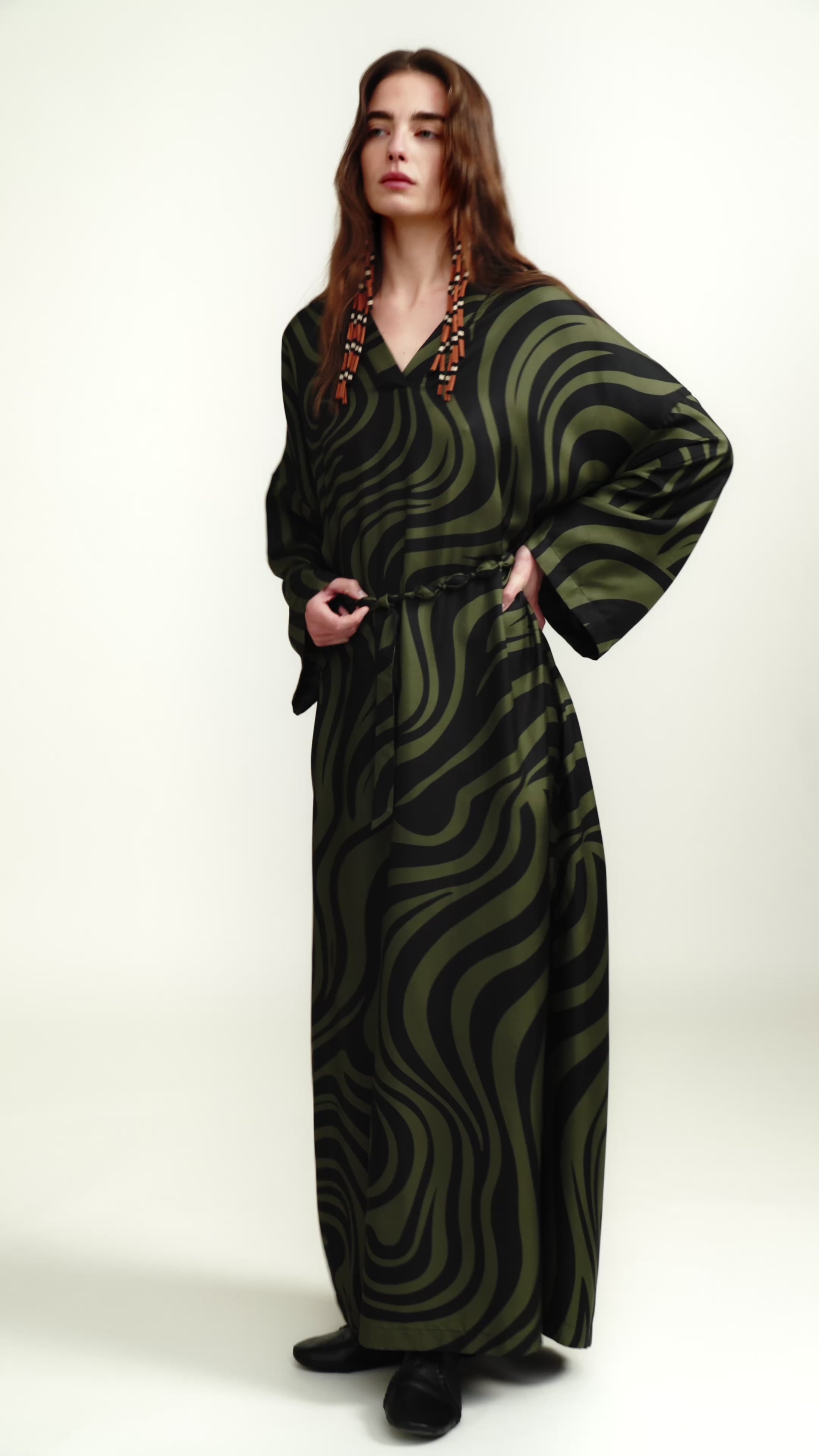 Lyane - Long dress - Midnight Green Swirl