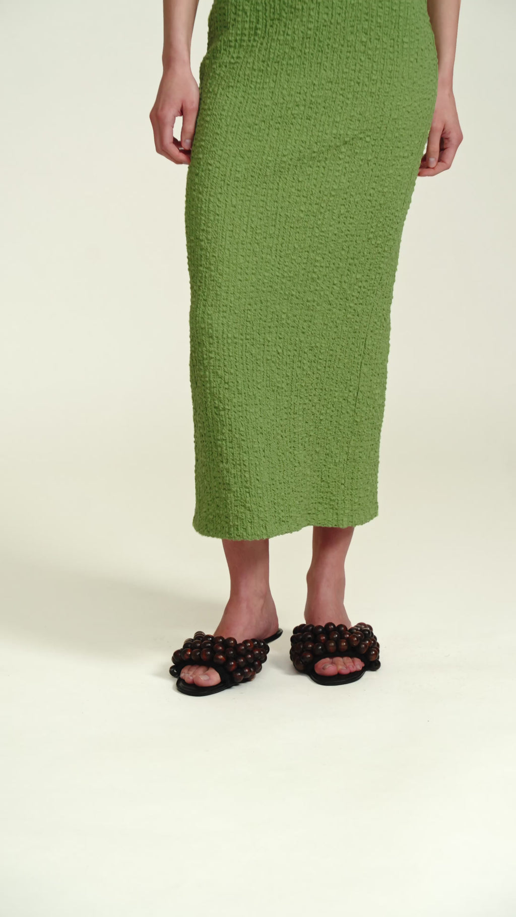 Adelaide - Beaded midi dress - Matcha