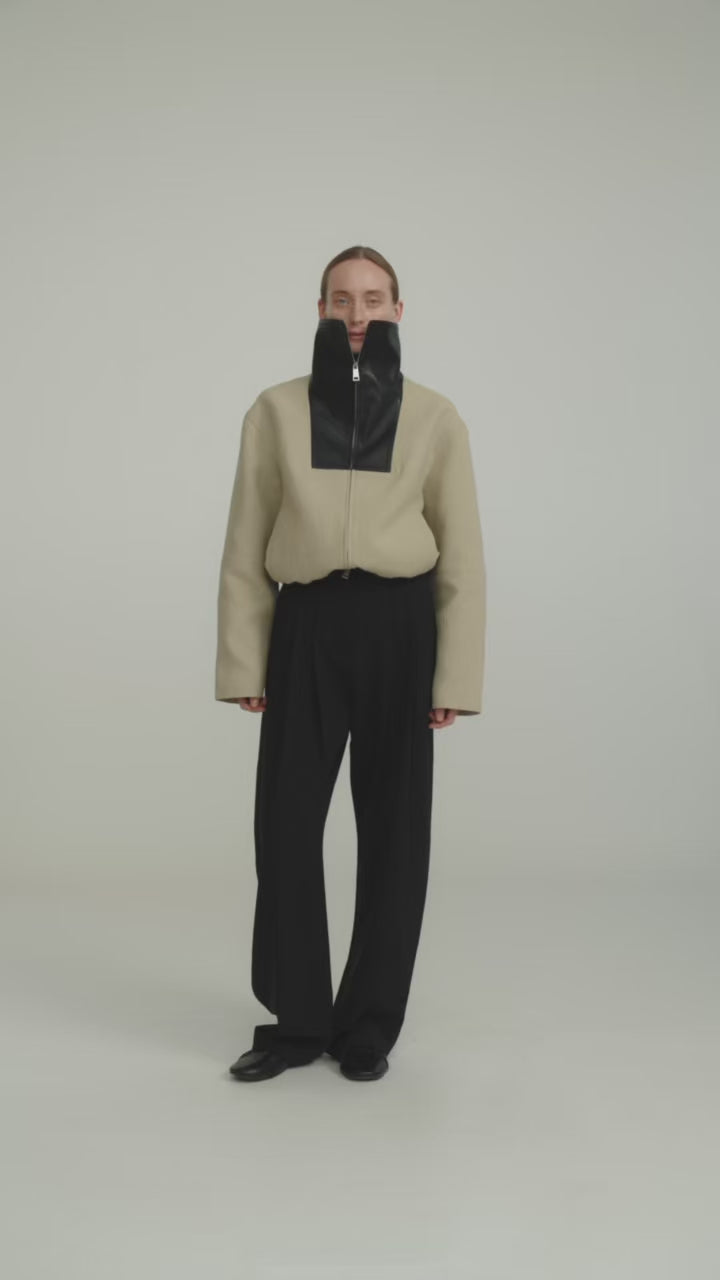 Alonza - Funnel neck jacket - Stone/Black – Nanushka